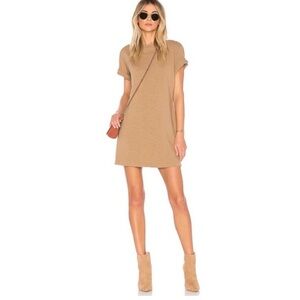 Cotton Citizen Tokyo Short Sleeve Mini Dress in Dark Tan